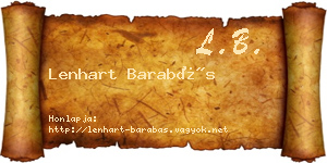 Lenhart Barabás névjegykártya
